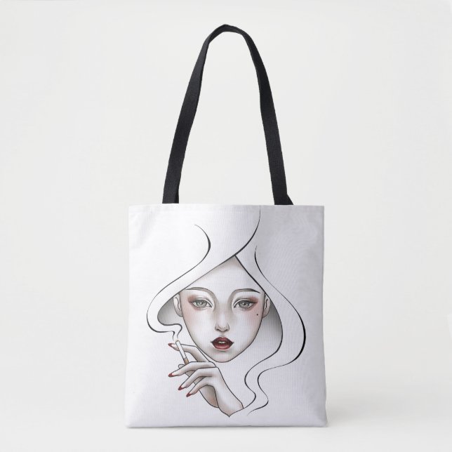 White Smoked Girl Trash Bag (Front)