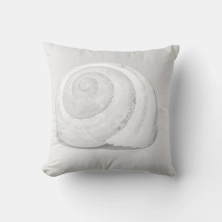 White Snail Shell Minimalist Nature Photography Cushion