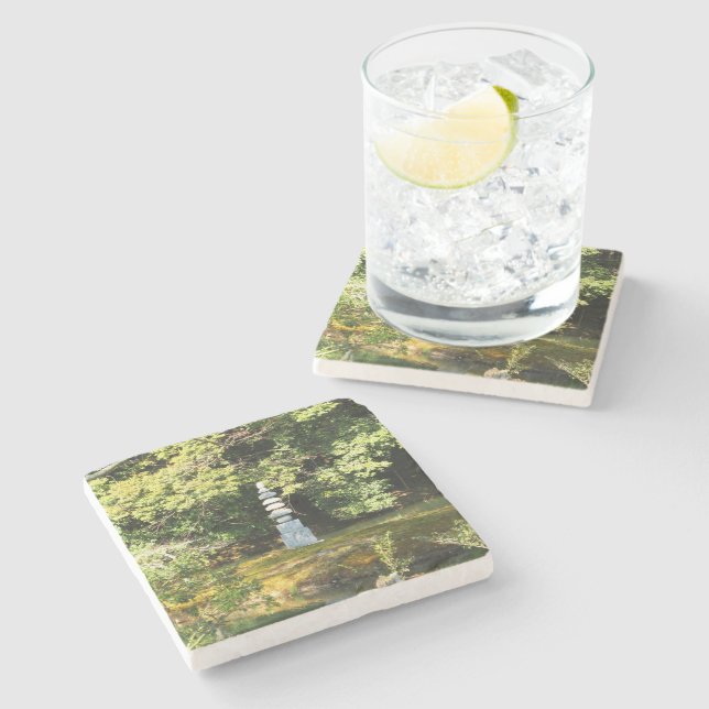 White Snake Pagoda / Hakuja No Tsuka Stone Coaster (Side)