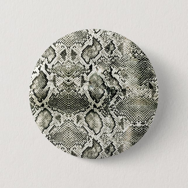 White Snake print 6 Cm Round Badge (Front)
