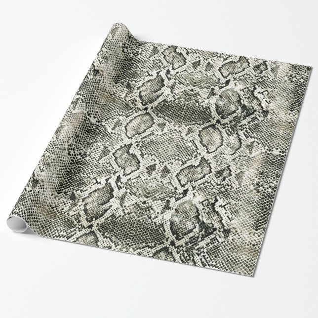 White Snake print Wrapping Paper (Unrolled)