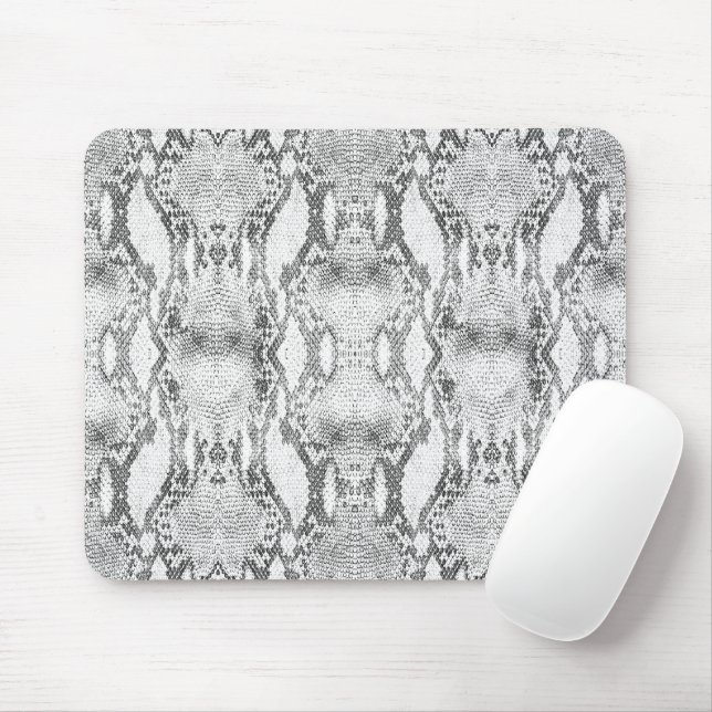 White Snake Skin Print Mouse Pad (With Mouse)