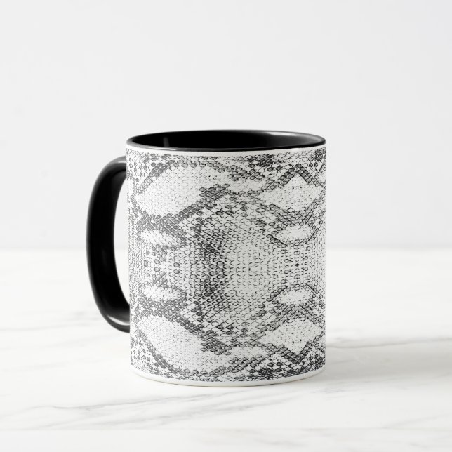 White Snake Skin Print Mug (Front Left)