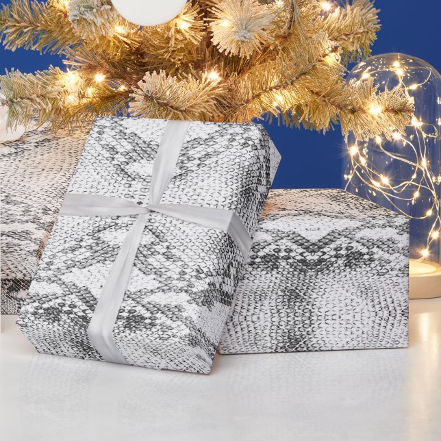 White Snake Skin Print Wrapping Paper (Holidays)