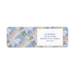 WHITE SNAPDRAGONS RETURN ADDRESS LABELS