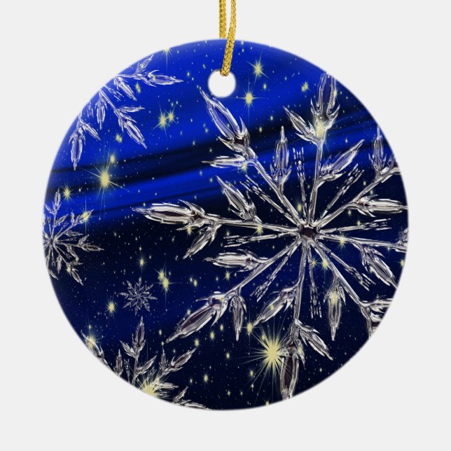White snow blue ornament (Front)