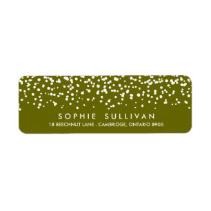 White Snow   Green Holiday Address Label