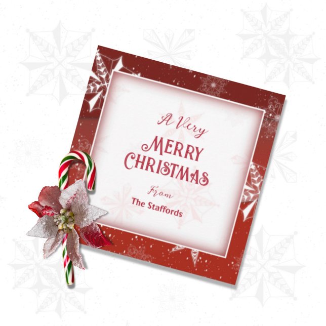 White Snow on Red Canvas Christmas Invitation (Creator Uploaded)