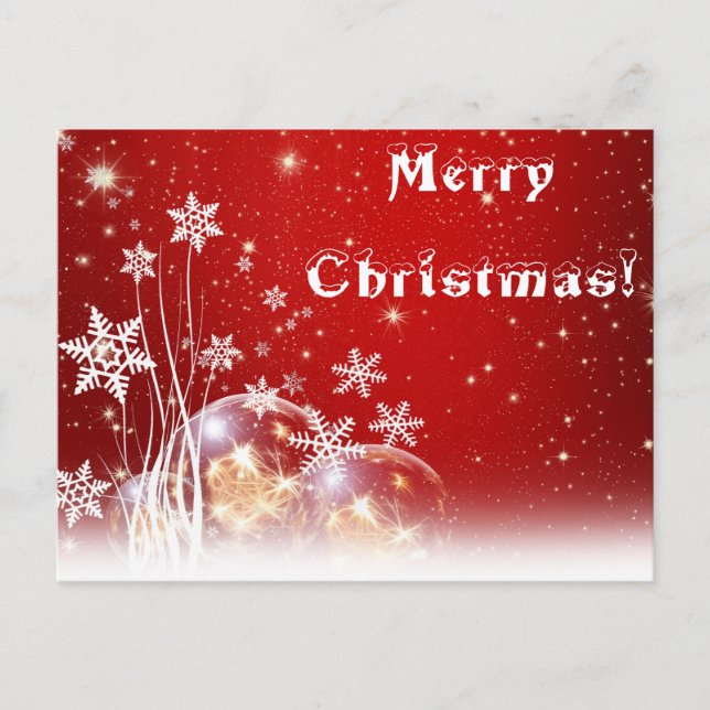 White snow red Christmas card (Front)