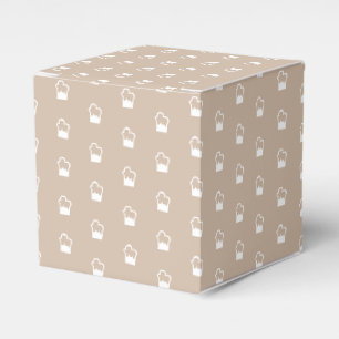 White snow snowflakes beige tan gift favour box