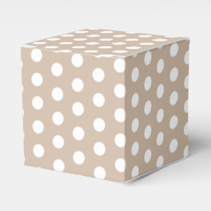 White snow snowflakes beige tan gift favour box