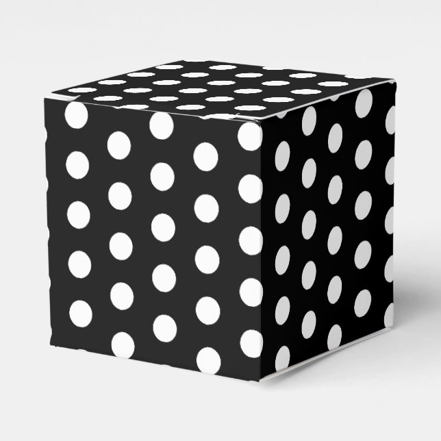 White snow snowflakes black gift favour box (Front Side)