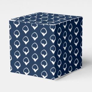 White snow snowflakes navy blue gift favour box