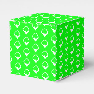 White snow snowflakes neon green gift favour box