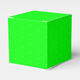 White snow snowflakes tiny small dots neon green favour box