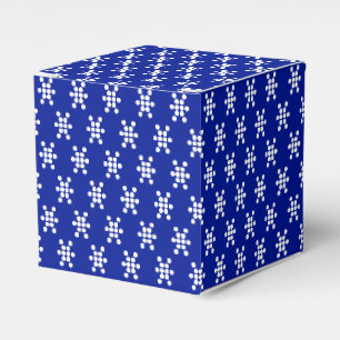 White snow star snowflakes dots pattern blue gift favour box