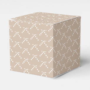 White snow star snowflakes pattern beige gift favour box