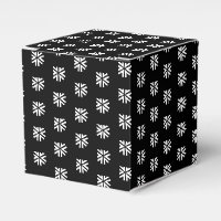 White snow star snowflakes pattern black gift