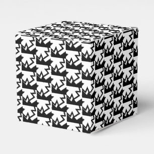 White snow star snowflakes pattern black gift favour box