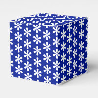White snow star snowflakes pattern cobalt blue