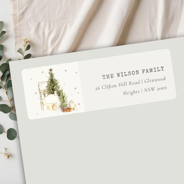 White Snowfall Tree Houses Christmas Address (Creator Uploaded)