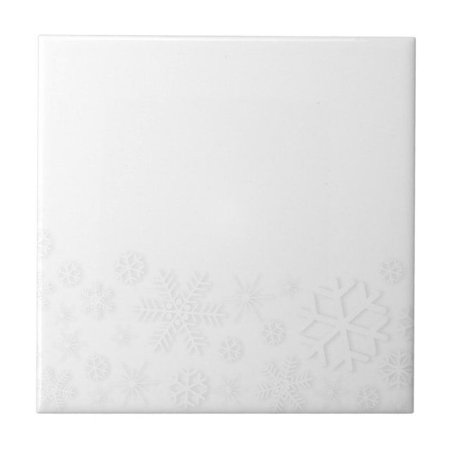 White Snowflake Background Tile (Front)