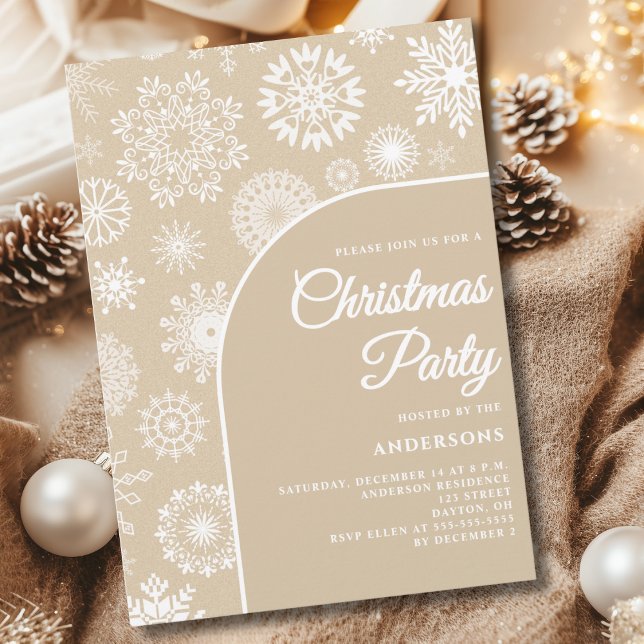 White Snowflake Christmas Party  Invitation (Creator Uploaded)