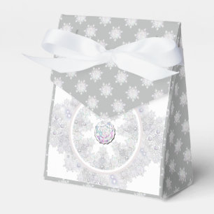 white snowflake favour box
