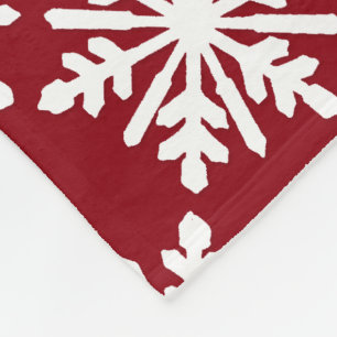 White snowflake fleece blanket
