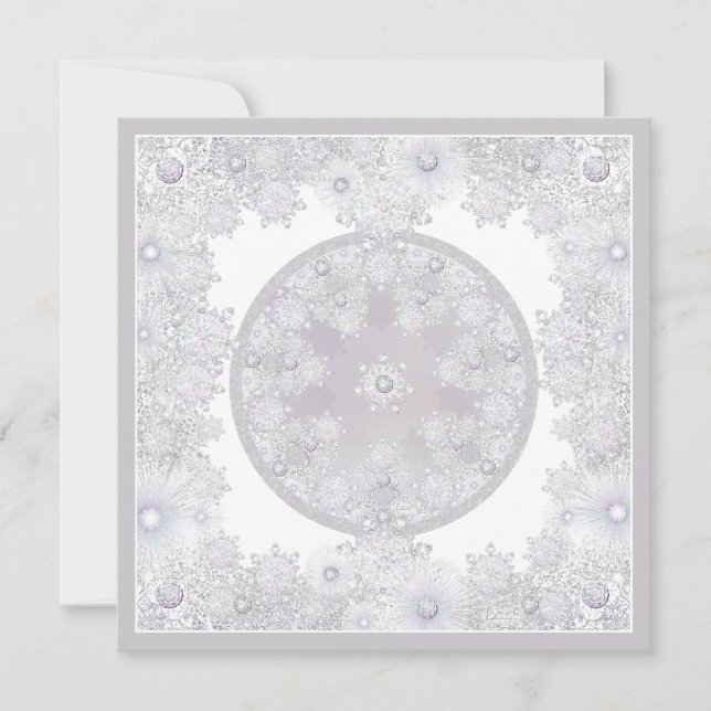 White snowflake invitation (Front)