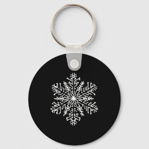 White Snowflake Key Ring