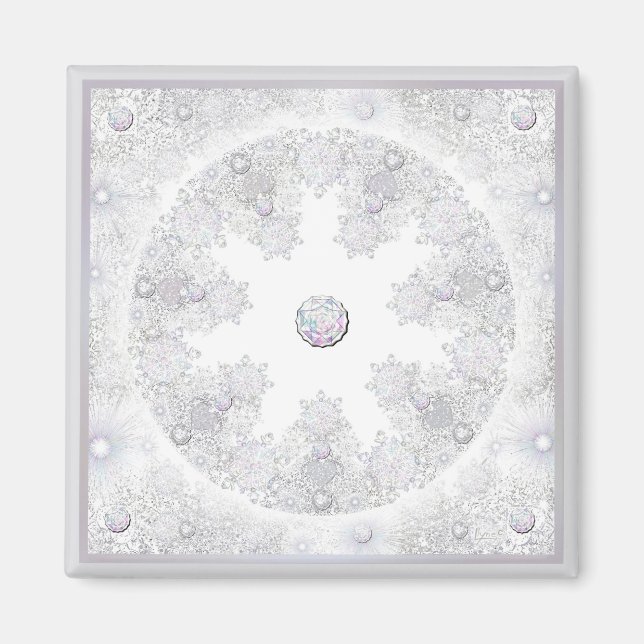 white snowflake magnet (Front)