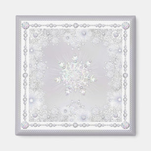 white snowflake magnet