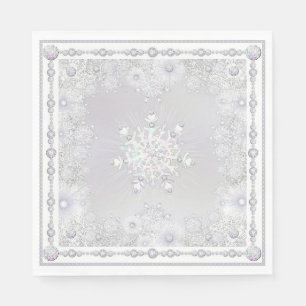 White snowflake napkin