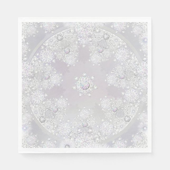 White snowflake napkin (Front)