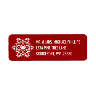 White Snowflake On Crimson Red