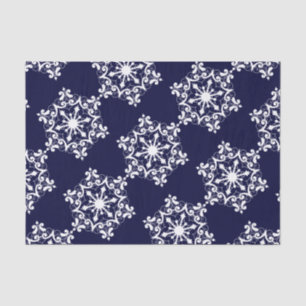 White Snowflake On Dark Blue Tissue Paper