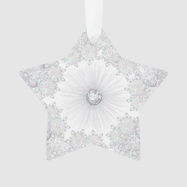 white Snowflake Ornament (Front)