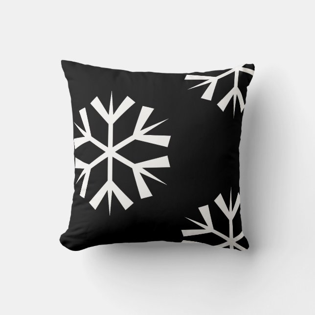 white SNOWFLAKE pattern Cushion (Front)