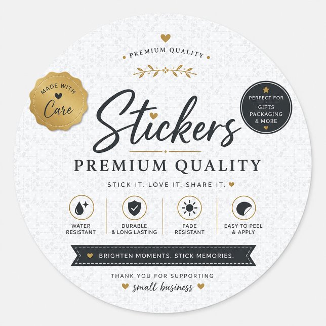 White Snowflake Pattern Round Sticker (Creator Uploaded)