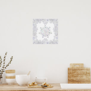 White snowflake poster