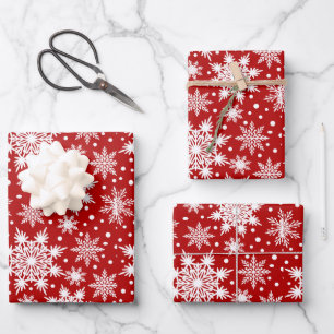 White Snowflake Seamless Pattern Christmas Wrapping Paper Sheet