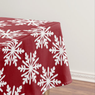 White snowflake tablecloth