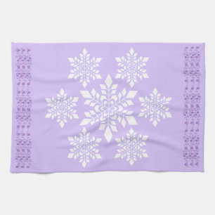 White Snowflake Tea Towel