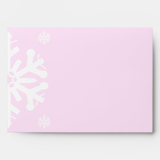 White Snowflake Winter Birthday Envelope (Front)