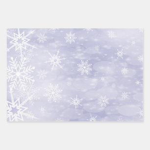White snowflake wrapping paper