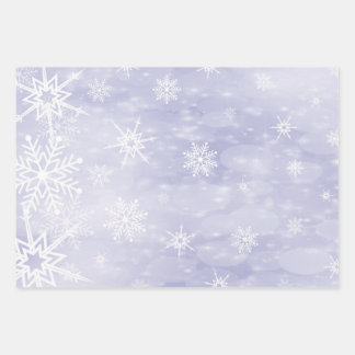 White snowflake wrapping paper