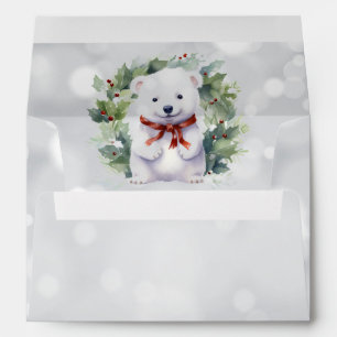White Snowflakes and Little White Bear Envelope