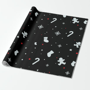 white snowflakes christmas wrapping paper