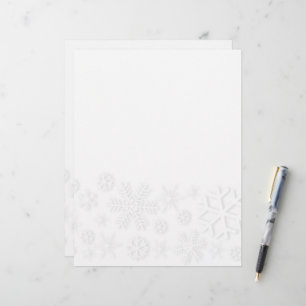 White Snowflakes Custom Letterhead